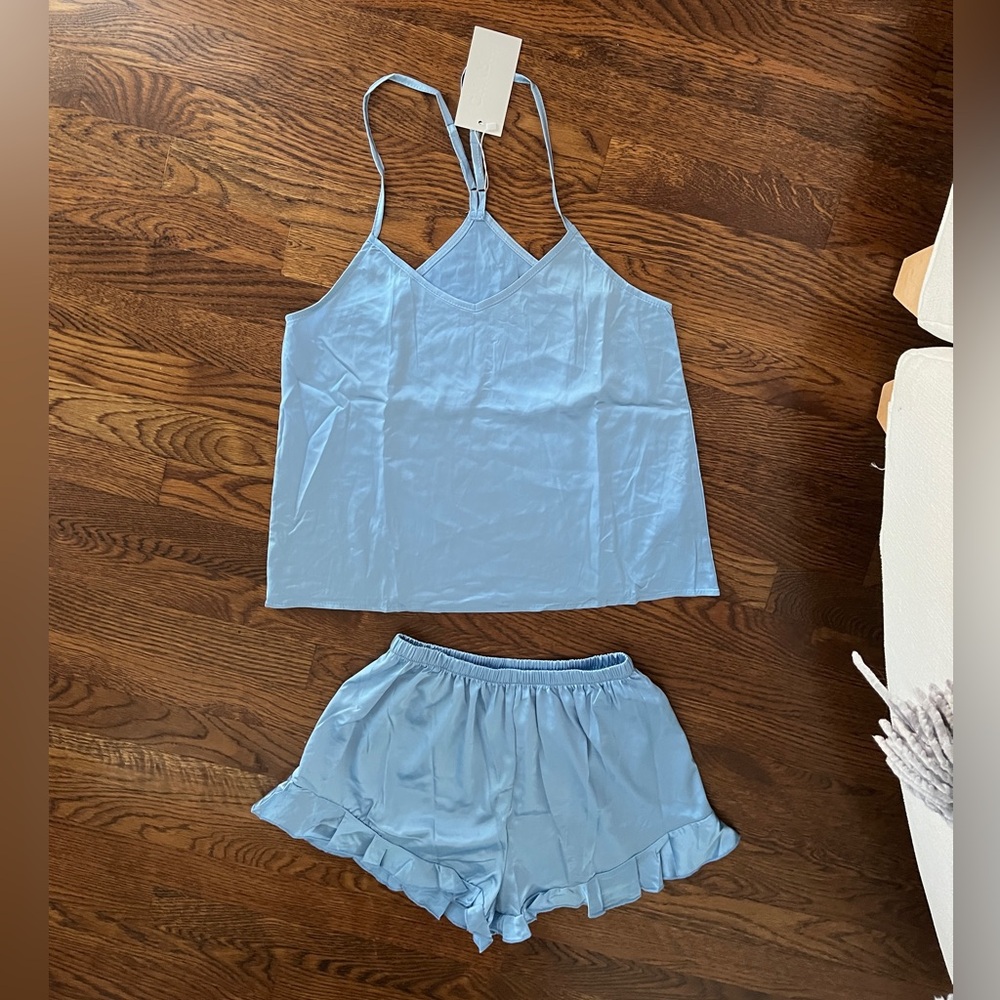 NWT 2 pairs of silk blue pajamas